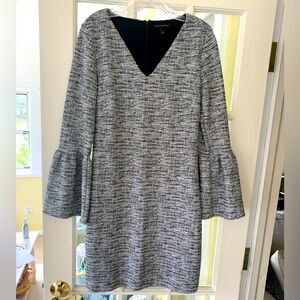 Banana Republic Black and Gray Long Sleeve Dress S